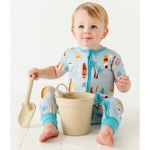 NWT Kiki + Lulu Bamboo Surfboard Short Sleeve Two Way Zipper Romper 3-6 Months